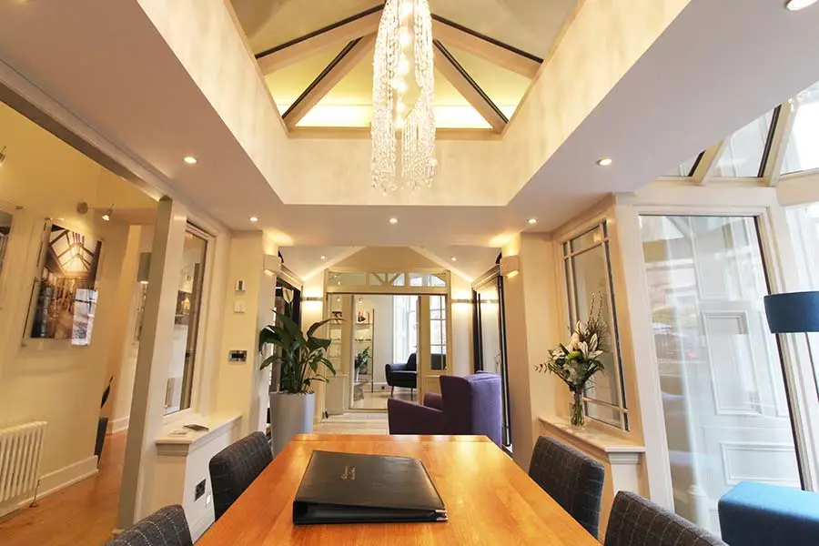 A conservatory room set at the Design Centre